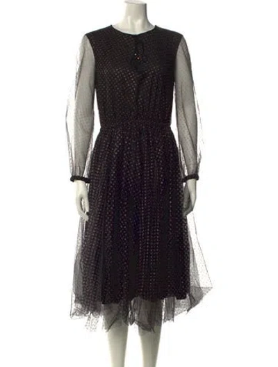 Pre-owned Philosophy Di Lorenzo Serafini Printed Long Dress In Black