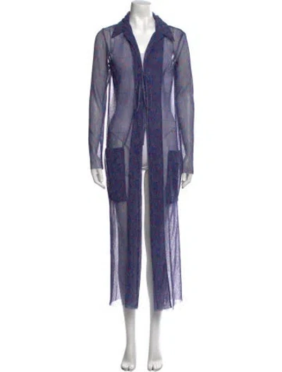 Pre-owned Philosophy Di Lorenzo Serafini Printed Long Dress In Blue