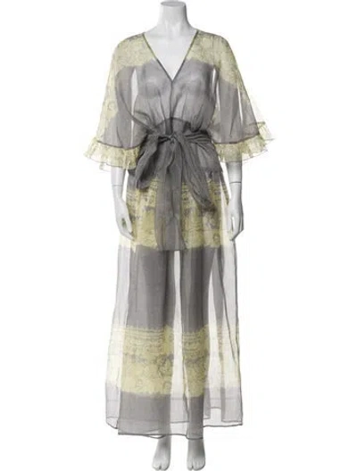 Pre-owned Philosophy Di Lorenzo Serafini Printed Long Dress In Gray