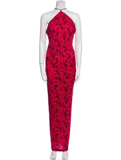 Pre-owned Philosophy Di Lorenzo Serafini Printed Long Dress In Red