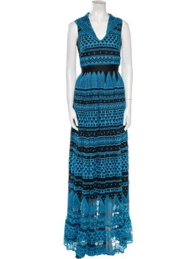 Pre-owned Philosophy Di Lorenzo Serafini Printed Long Dress W/ Tags In Blue