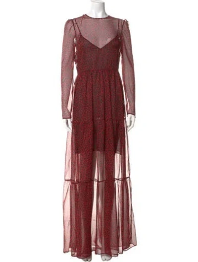 Pre-owned Philosophy Di Lorenzo Serafini Printed Long Dress W/ Tags In Red