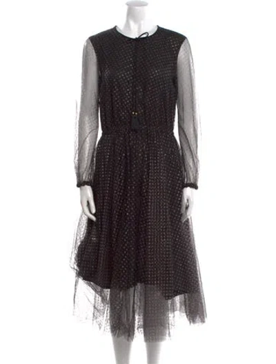 Pre-owned Philosophy Di Lorenzo Serafini Printed Midi Length Dress In Black