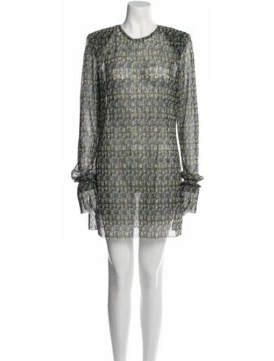 Pre-owned Philosophy Di Lorenzo Serafini Printed Mini Dress In Green