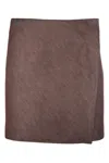 Philosophy Di Lorenzo Serafini Wrap Mini Skirt In Brown