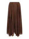 Philosophy Di Lorenzo Serafini Printed Stretch Tulle Skirt In Brown