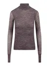 Philosophy Di Lorenzo Serafini Stretch Tulle Printed Turtleneck Jumper In Grey