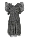 Philosophy Di Lorenzo Serafini Puff-sleeve Leopard-print Dress In Black