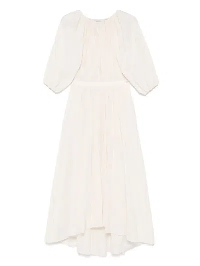 Philosophy Di Lorenzo Serafini Puff-sleeve Maxi Dress In Neutrals