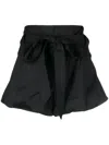 Philosophy Di Lorenzo Serafini Puffball-hem Belted Mini Shorts In Black