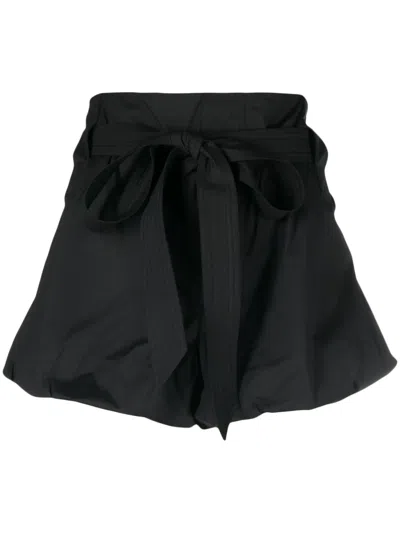 Philosophy Di Lorenzo Serafini Puffball-hem Belted Mini Shorts In Black