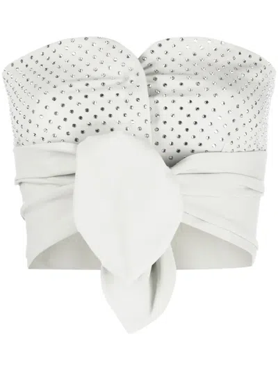 Philosophy Di Lorenzo Serafini Punched-panelling Strapless Top In Grau