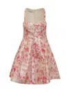 Philosophy Di Lorenzo Serafini Womens Fantasy Print Ivory Floral-print Sweetheart-neck Woven Midi Dr