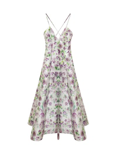 Philosophy Di Lorenzo Serafini Midi Dress Ratzmirt Flower In White