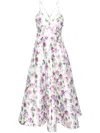 Philosophy Di Lorenzo Serafini Floral-print Flared Midi Dress In Multicolor