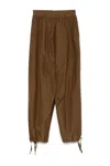Philosophy Di Lorenzo Serafini Elastic Waistband Drawstring Hem Relaxed Fit Trousers In Brown
