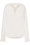 Philosophy Di Lorenzo Serafini Relaxed Fit White Shirt With Pleated Detailing In Neutral