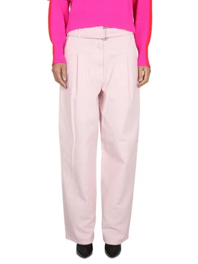 Philosophy Di Lorenzo Serafini Relaxed High-waisted Denim Pants With Pleats In Pink
