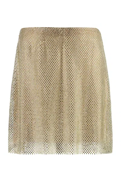 Philosophy Di Lorenzo Serafini Rhinestone Mini-skirt In Gold