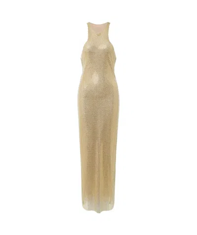 Philosophy Di Lorenzo Serafini Rhinestone Sleeveless Midi Dress In Nude