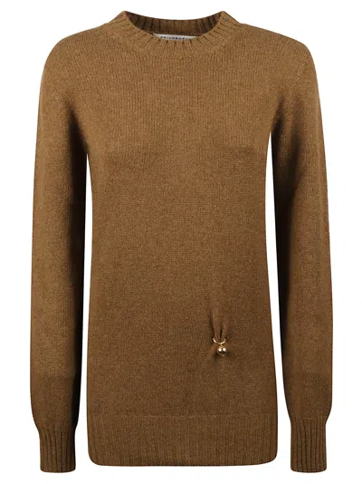 Philosophy Di Lorenzo Serafini Rib Trim Embellished Sweater In Chocolate