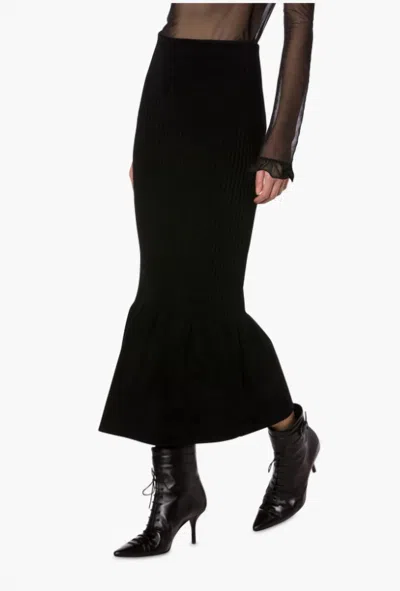 PHILOSOPHY DI LORENZO SERAFINI RIBBED CHENILLE SKIRT IN BLACK