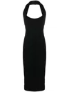 Philosophy Di Lorenzo Serafini Ribbed Halterneck Midi Dress In Schwarz