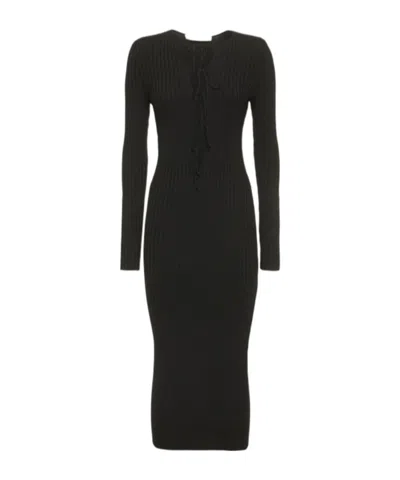 Philosophy Di Lorenzo Serafini Ribbed Knit Midi Dress In Black