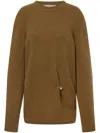 Philosophy Di Lorenzo Serafini Womens Ring-embellished Relaxed-fit Wool And Cashmere Jumper Green In Green