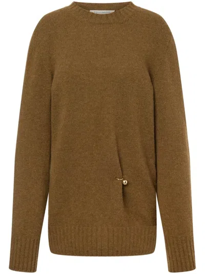 Philosophy Di Lorenzo Serafini Womens Ring-embellished Relaxed-fit Wool And Cashmere Jumper Green
