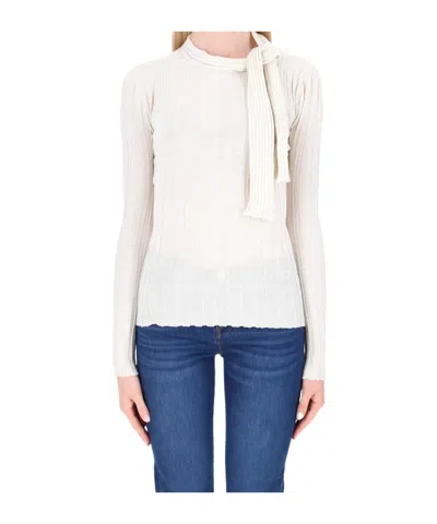 Philosophy Di Lorenzo Serafini Roll Neck Crochet Jumper In White