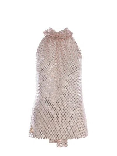 Philosophy Di Lorenzo Serafini Mesh Top With Rhinestones In Rosa