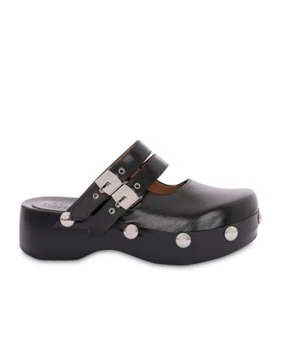 Philosophy Di Lorenzo Serafini Round-headed Muller Shoes With Thick Soles In Black