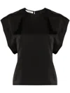 Philosophy Di Lorenzo Serafini Round-neck Satin Blouse In Black