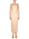 Philosophy Di Lorenzo Serafini Asymmetric Pleated Midi Dress In Neutral
