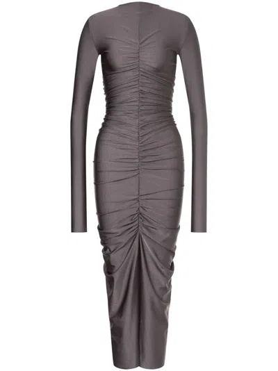 Philosophy Di Lorenzo Serafini Ruched Midi Dress In Grey