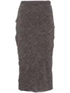 Philosophy Di Lorenzo Serafini Stretch Tulle Printed Pencil Skirt In Grey