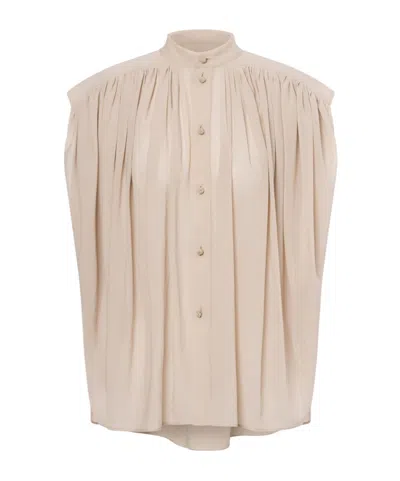 Philosophy Di Lorenzo Serafini Ruched Sleeveless Top In Brown