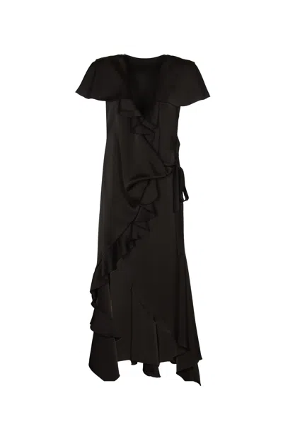 Philosophy Di Lorenzo Serafini Ruffle Long Dress In Black