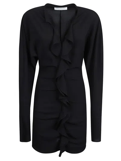Philosophy Di Lorenzo Serafini Ruffle Mid-length Dress In Black