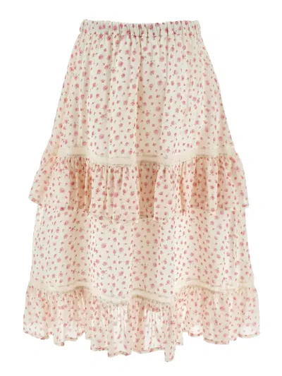 Philosophy Di Lorenzo Serafini Kids' Ruffled Floral Skirt In Multi
