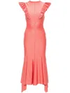 Philosophy Di Lorenzo Serafini Ruffled Flared Maxi Dress In Pink