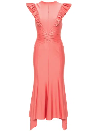 Philosophy Di Lorenzo Serafini Ruffled Flared Maxi Dress In Pink