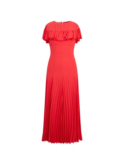 Philosophy Di Lorenzo Serafini Ruffled Pleated Maxi Dress In Red