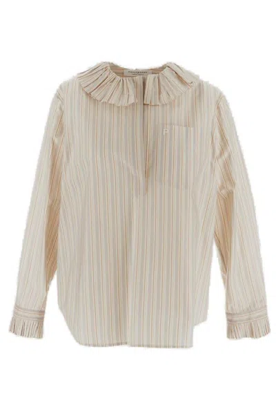 PHILOSOPHY DI LORENZO SERAFINI RUFFLED STRIPED SHIRT