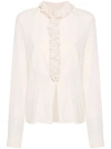 Philosophy Di Lorenzo Serafini Ruffle-detal Semi-sheer Blouse In Pink
