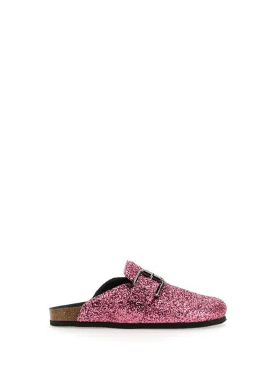 Philosophy Di Lorenzo Serafini Glitter Buckle Detail Slippers In Pink