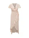Philosophy Di Lorenzo Serafini Ruffled Satin-finish Wrap Dress