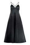 Philosophy Di Lorenzo Serafini Flared Midi Dress In Black