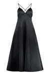 Philosophy Di Lorenzo Serafini Flared Midi Dress In Black